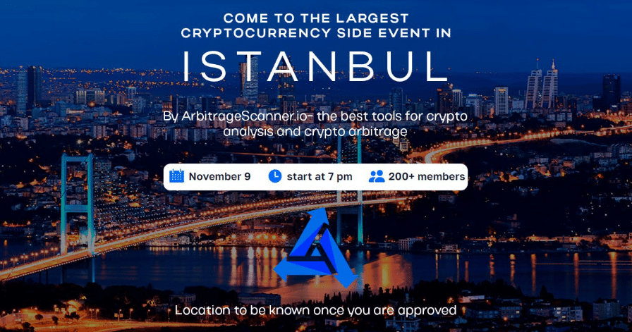Crypto Side Events by ArbitrageScanner.io in Istanbul, November 9. Bangkok - December 9 | Web3 Side Events