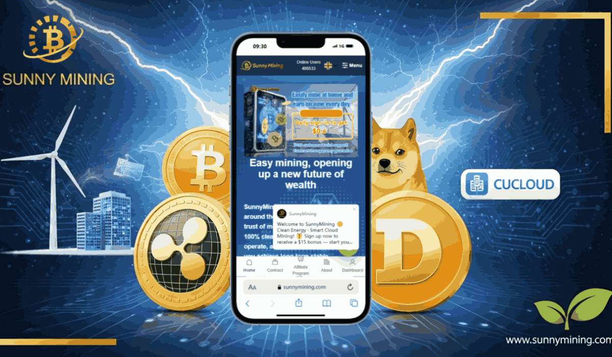Sunny Mining launches mobile cloud mining app, easily mine BTC, XRP, and DOGE and earn $3,000 a day